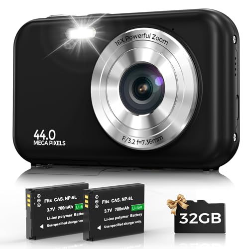 Digital Camera, Bofypoo FHD 1080P 44MP Kids Camera with 32GB