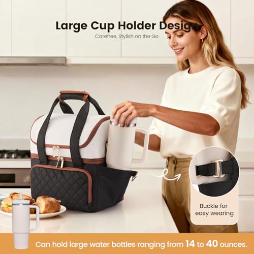 LOVEVOOK Insulated Lunch Box for Women,Large Double Deck Adult Lunch Bag - image 2