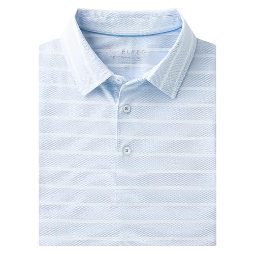 M MAELREG Golf Shirts for Men Short Sleeve Dry Fit Casual Striped Performance Moisture Wicking Collared Mens Polo Shirts