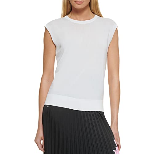 Image of DKNY Women's Sleeveless Lightweight Crew Neck Sweaters