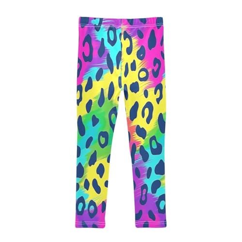 Bolaz Toddler Girls Leggings Printed Yoga Pants Leggings Purple Green Leopard for Kids2