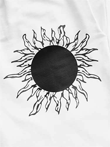Soly Hux Girl's Graphic Letter Print Colorblock Elastic High Waisted Sweatpants Joggers Pants Black White Sun 11-12Y #TOP4