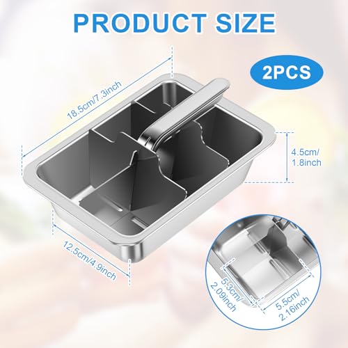 2 Pack Bandeja para Cubitos de Hielo de Acero Inoxidable miniatura 5
