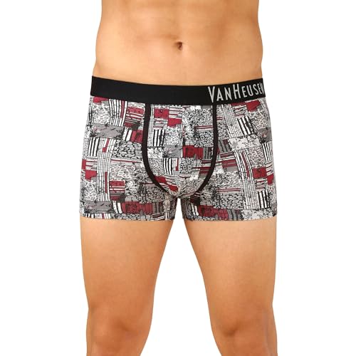 Image of Van Heusen Men's Cotton Trunk - Pack of 1 | Contoured pouch for support | Antibacterial Briefs | Sweat Absorbant | Moistue Wicking | Breathable Everyday Underwear | Long Lasting Color| Fun Prints | Style 10051