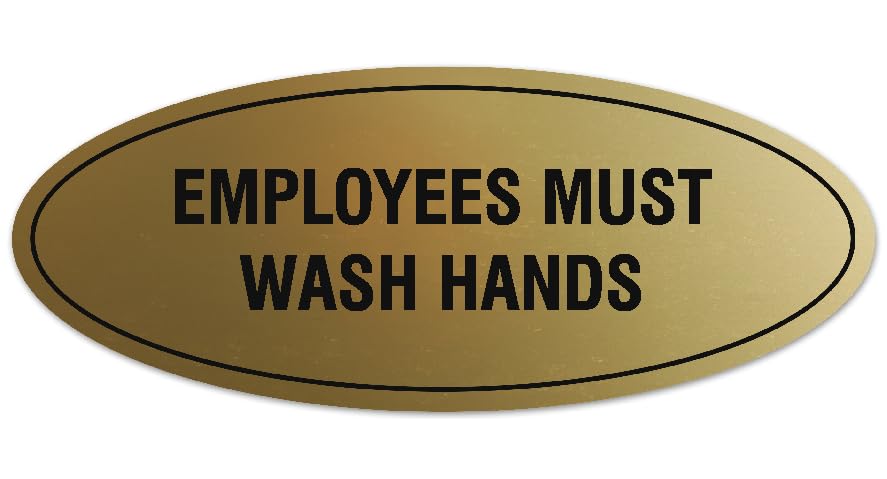 Panneau Employees Must Wash Hands adhésif pour dynamiser l'hygiène en cuisine et washroom