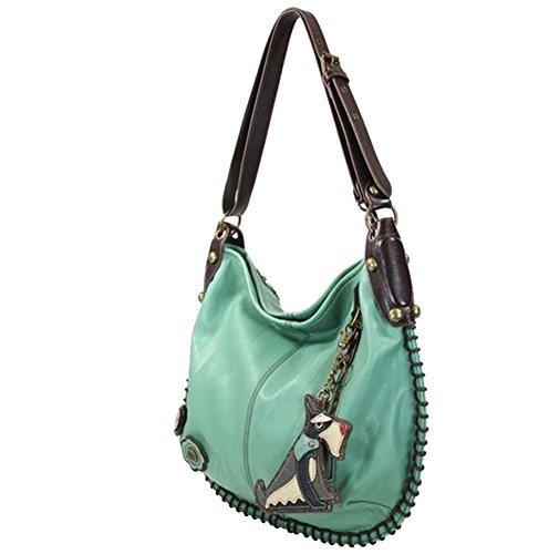 Chala Schnauzer Charming Hobo/Xbody Bag, Teal2