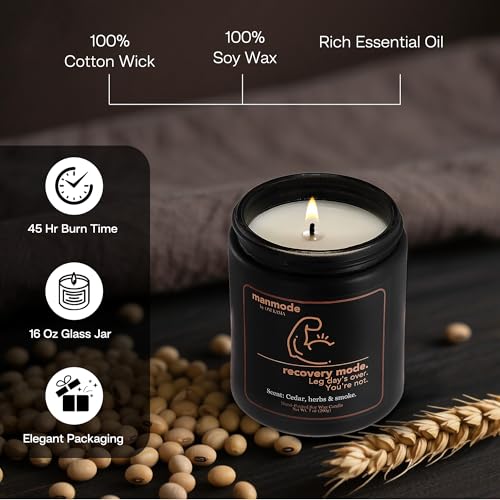 MANMODE Recovery Aromatherapy Candle – 7oz Soy Candle for Men with Smoked Cedar, Herbs & Musk – Perfect Gift for Relaxation - Image 3