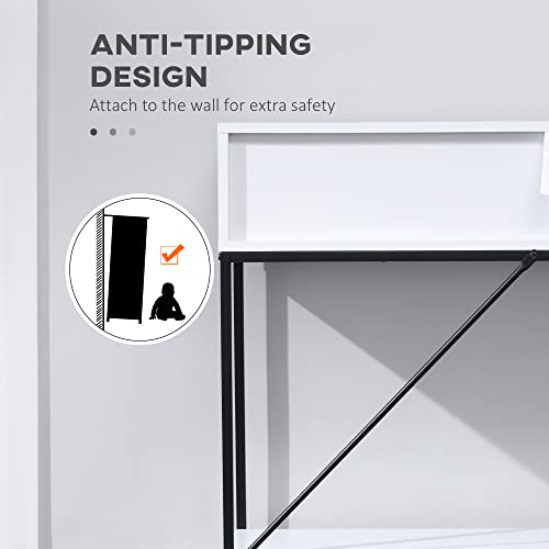 Homcom Modern Console Table With 2 Drawers And Open Shelf, Sofa Table For Entryway, Living Room And Hallway, White #TOP5