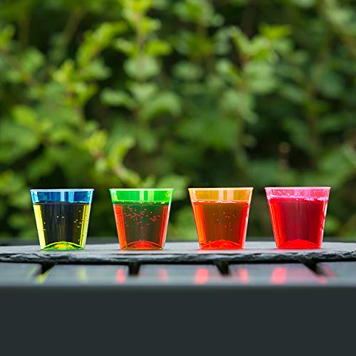 Party Essentials Copos de shot de plástico rígido de 30 ml, 100 unidades, multi neon