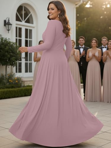 Image of KOH KOH Womens Long Sleeve Flowy Modest Elegant Evening Maxi Dress Gown
