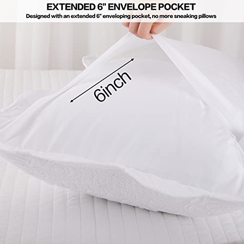 Bosowos Pillow Shams King Size Set Of 2, Ultra Soft Breathable Quilted Pillow Cases 20 X 36 Inches For Sleeping, Decorative Microfiber Bed Pillowcases Easy Care thumb #2