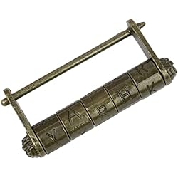 HMF Candado de combinación chino antiguo | Letras | 8 x 3,5 x 1,5 cm | Oro