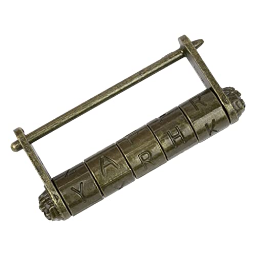 HMF Cadenas à combinaison chinois antique | Lettres | 8 x 3,5 x 1,5 cm | Or
