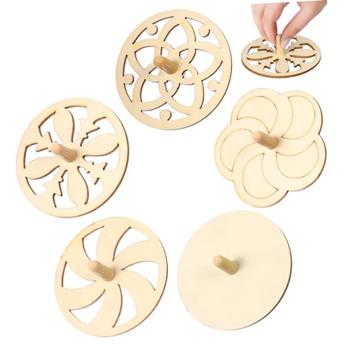 JOINPAYA 20pcs Kids Gyroscope Toys Unfinished Wooden Spinning Tops Craft Toy Painting Kids Gyroscope Tops Random Color