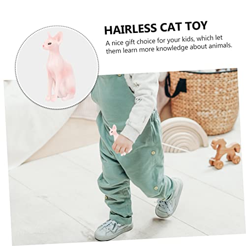 Safigle 1Pc Hairless Cat Toy Animal Toy Miniture Decoration Cat Toys For Kids Puppy Toy For Kids Christmas Tabletop Decoration Hairless Cat Figure Static Solid Cat Toy Adorable Cat Model #TOP7