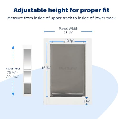 PetSafe - 2-teiliger Glasschiebetüreinsatz mit Katzen- und Hundetür - Kein Zuschneiden Erforderlich, Passt Sich Automatisch an Türhöhe an 195 bis 206 cm, Langlebig, Wetterfest - Große Haustiere