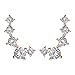 PAVOI 14K Rose Gold Plated Hearts & Arrows Simulated Diamond Ear Crawler - Cuff Earrings Hypoallergenic Stud Ear Climber Jackets