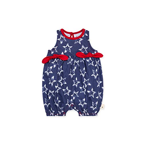 Burt's Bees Baby Baby Girl's Romper Jumpsuit, 100% Organic Cotton One-Piece Coverall, Painted Stars, 12 Months
