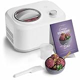 Springlane Eismaschine Eni 1L mit selbstkühlendem Kompressor 100W – Eiscremebereiter mit entnehmbarem Eisbehälter, inkl Rezeptheft – Speiseeis, Sorbet & Frozen Joghurt