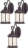 Westinghouse Lighting 6230600 New Haven One-Light Exterior Wall Lantern on Steel with Clear Seeded Glass, Oil Rubbed Bronze Finish (Thrее Расk)