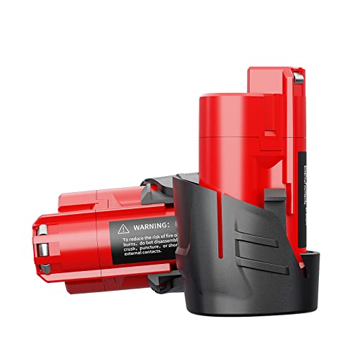 2 Pack 12V 3500mAh Replacement Battery for Milwaukee M12 Battery 48-11-2411 48-11-2420 48-11-2401 48-11-2402 48-11-2401 12-Volt M12 Cordless Tools