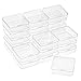 Kingrol 24 Pack Mini Clear Plastic Storage Containers with Lids, 2-7/8 x 2-7/8 x 1 Inch Empty Hinged Boxes for Beads, Jewelry, Tools, Craft Supplies, Flossers, Fishing