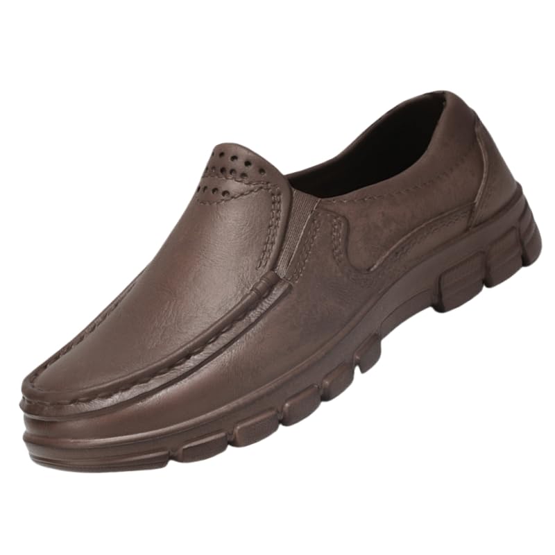 Men's Flat-Bottomed Chef's Work Shoes, Sturdy and Durable, Water-Resistant and Slip-Resistant, Easy to Put on and take Off