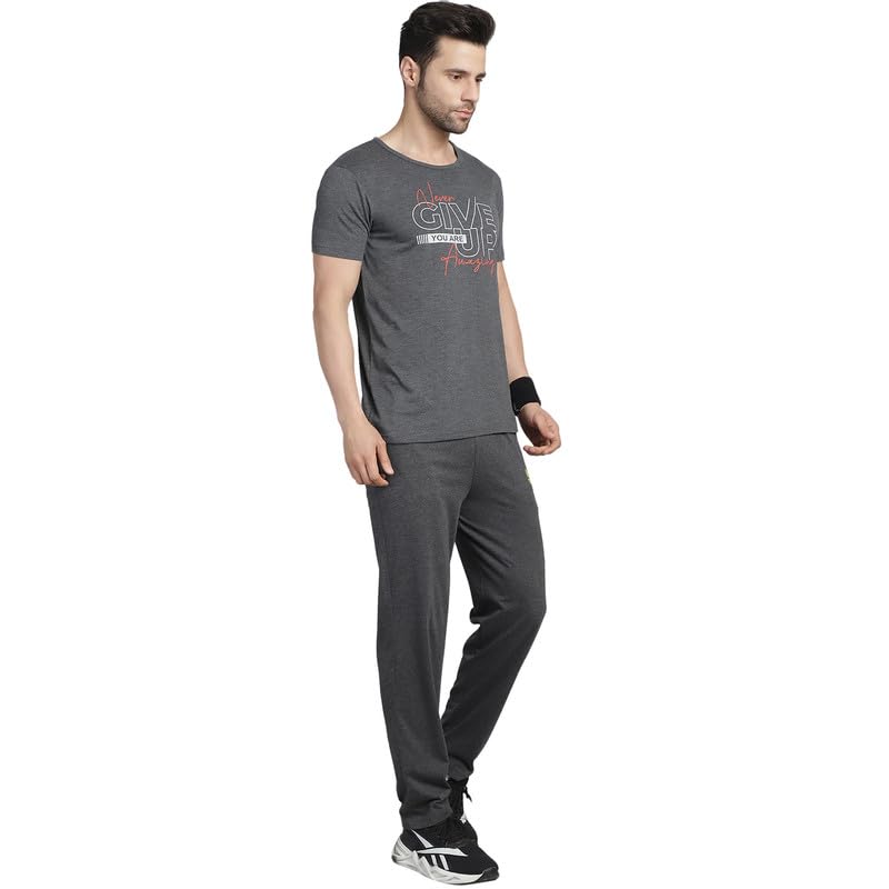 Image of VIMAL JONNEY White Cotton Printed CO-ORD Set Tracksuit for Men-T PRT 23 WHT D10 WHT. 02-P
