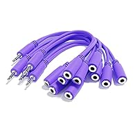 5-Pack - Convenient set of 5 cables with 1 color & 1 length Mono Splitter Y Patch Cables - 1 x Male to 2 x Female - TS 3.5 mm (1/8" - 1/8 inch) Suitable for your Eurorack modular synthesizer, or other general patching duties, where a mono 3.5mm cable...