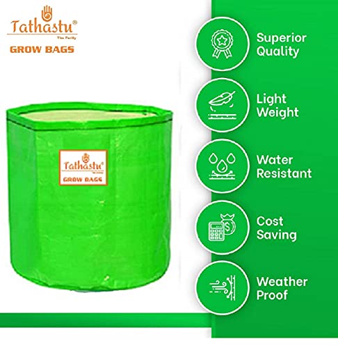 Image of Tathastu The Purity 18 inch X 18 inch Pack 5| 250 GSM Organics Terrace Home & Kitchen Gardening HDPE Circular 100% UV Treated Grow Bags (Plant Bags), Thick & Durable for Vegetable Fruits and Flower Plants
