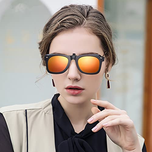 Image of Sunglasses fit over Glasses Clip On Polarized sunglasses for Prescription Glasses Flip Up Fishing Driving Glasses