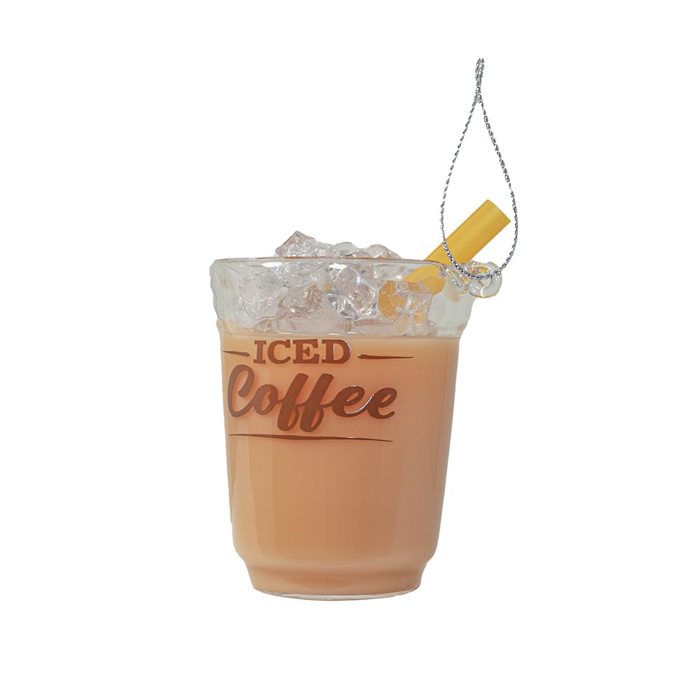 Café glacé en verre miniature de 6,6 cm avec effet liquide mobile pour collection