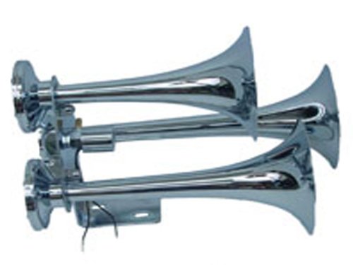 EZ Travel Collection 12 Volt Electric Air Train Horn Big Rig Air Horn (High Grade Chrome)