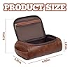 Leather Toiletry Bag for Men – Waterproof Toiletry Bag with Dry & Wet Separation, Thickened Brown Wash Bag, Travel Wash Organizer with Multiple Compartments | Mens Toiletry Bags #1