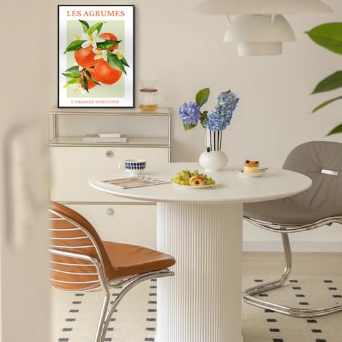 SERIMINO Fruit Botanical Wall Art for Kitchen, Lemon Prints Framed Canvas Wall Decor for Floral Dining Room Farmhouse, Watercolor Paintings Room Decor Aesthetic 3 Piece Set, 16"X24"
