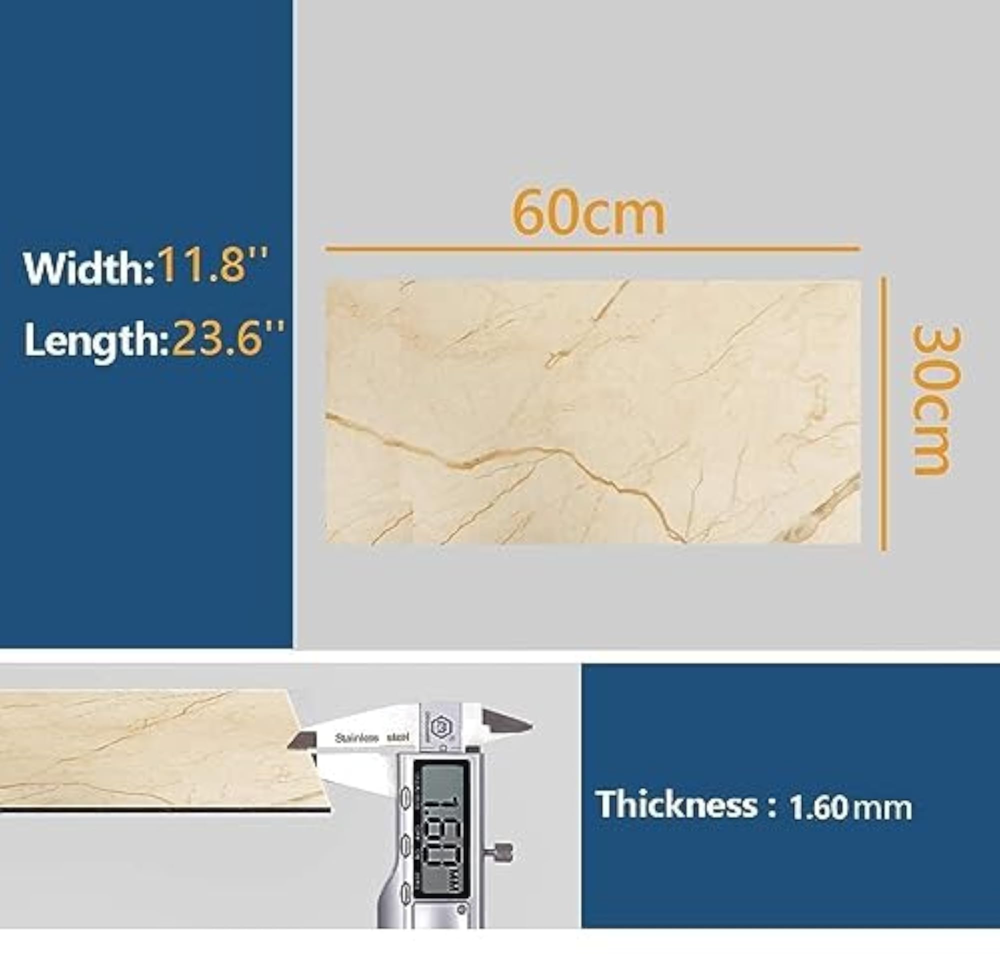 Marble Tiles Wall Sticker for Kitchen & Bathroom