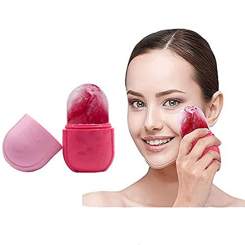 Ice Roller for Face and Eye, Face Beauty Skin Care Kit for Brighten Skin and Enhance Your Natural Glow Remove Fine Lines Shrink Pores Reduce Acne and Lubricate the Skin (Pink)