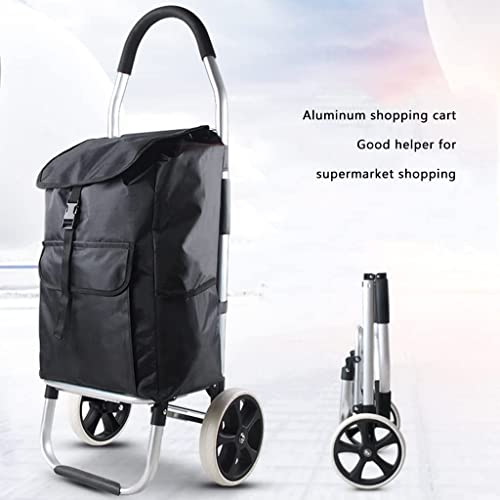 WLKINF Einkaufstrolley, faltbar, tragbar, Einkaufstrolley, mit gepolstertem Griff, herausnehmbare Leinentasche… – Bild 3
