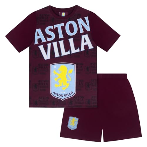 Aston Villa Boys Short Pyjama Claret 6-7 Years - Official Kids Football Gift