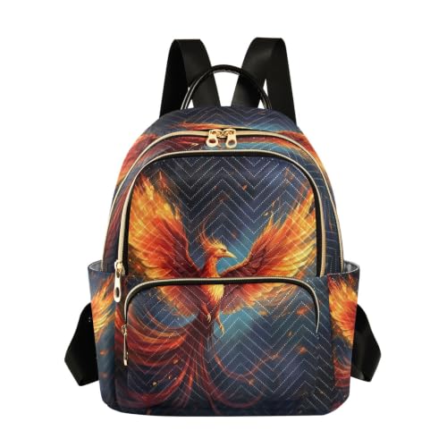 Sac à dos matelassé Fire Bird pour femme, modèle moderne et décontracté de 36cm de hauteur