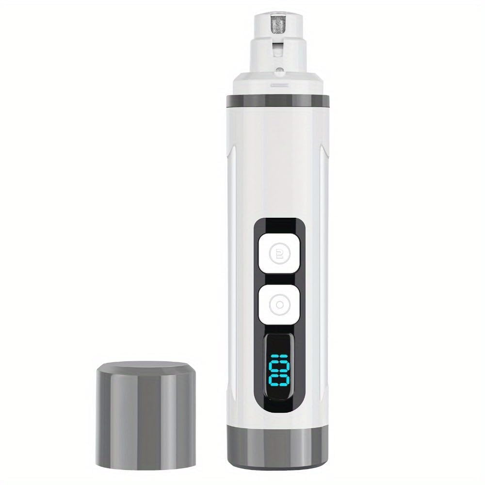 Molinillo de uñas silencioso para perros y gatos, ultra silencioso, con luz LED, pantalla de batería, cabezal de molienda mejorado, recortador de uñas indoloro para mascotas pequeñas a grandes, uñas