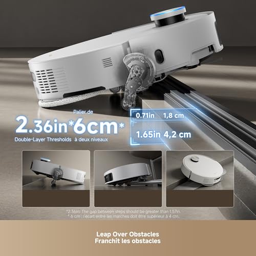 DREAME X50 Ultra Complete Robot Vacuum and Mop with Auto-Empty and Mop Self-Cleaning, 20,000Pa Suction, Obstacle Avoidance and 360° Navigation, Corner to Edge Deep Cleaning, Detangling Brush (White)