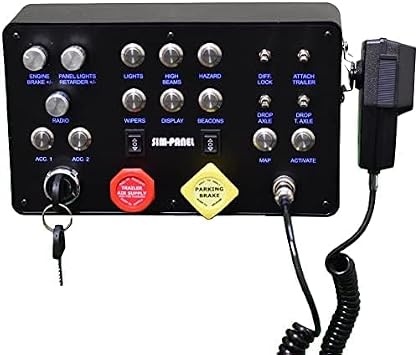 Classic ATS/ETS2 Button Box for American Truck Simulator ATS/ETS2 Button Box w/CB Communication w/Desk Clamp & VESA Compatible
