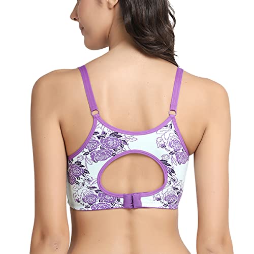 Image of Inner Sense Organic Cotton Bamboo Nursing Bra for Women I Non Padded Feeding Bra with Keyhole Back and Wire Free I Maternity Innerwear with Full Coverage (Combo Pack)