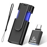 TEWENE 1-Pack Flash Drives 4GB FAT32 USB 2.0 Flash Drive (&Type-C Adapter) Thumb Drive with Unique Clip Retractable, USB Memory Stick Jump Drive for Data Transfer - 4GB Blue