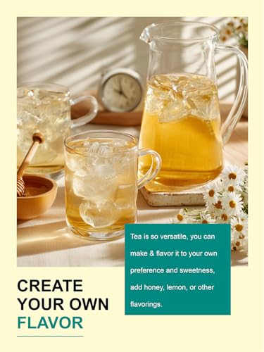 Image of TeeLux Chamomile Tea Loose Leaf, 4oz Whole Chamomile Flowers, Caffeine Free | Pure Chamomile Herbal Tea with Delicate Floral Aroma & Smooth Taste, Enjoy Hot or Iced