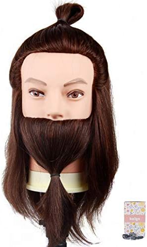 Kalyx 24inches Cosmetology Mannequin Head 100% Human Hair Hairdresser Practice Styling Techniques Head Doll Head for Little Girl Braiding and Table Clamp Stand