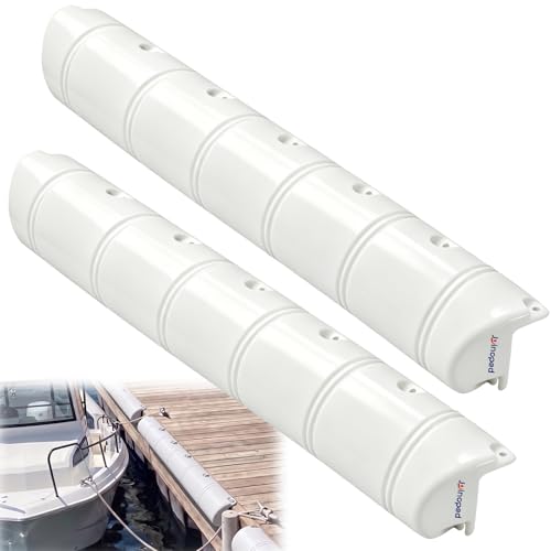Boat Dock Bumpers for Edging,57 Inch Dock Bumpers Fenders for Straight Edge Side,Boat Bumpers for Docking,Marine Horizontal Dock Fenders Bumpers for Edge,UV Resistant Dock Guard Protection,White-2Pack