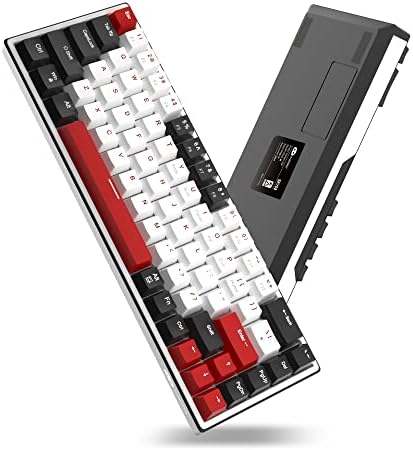 60% Mechanical Gaming Keyboard, 68 Keys Hot-Swappable Compact Blue LED Backlit Gaming Keyboard, MageGee SKY68 Wired Ergonomic Mini Office Keyboard for Windows PC Gamer (Purple Switch, Black & White)