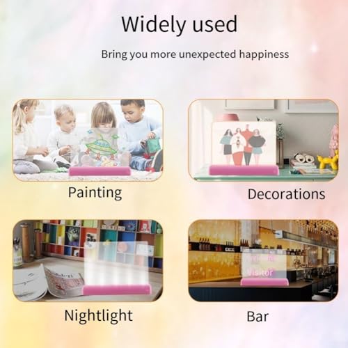 Tableau d'affichage LED acrylique créatif pour dessin et message fluo - 6